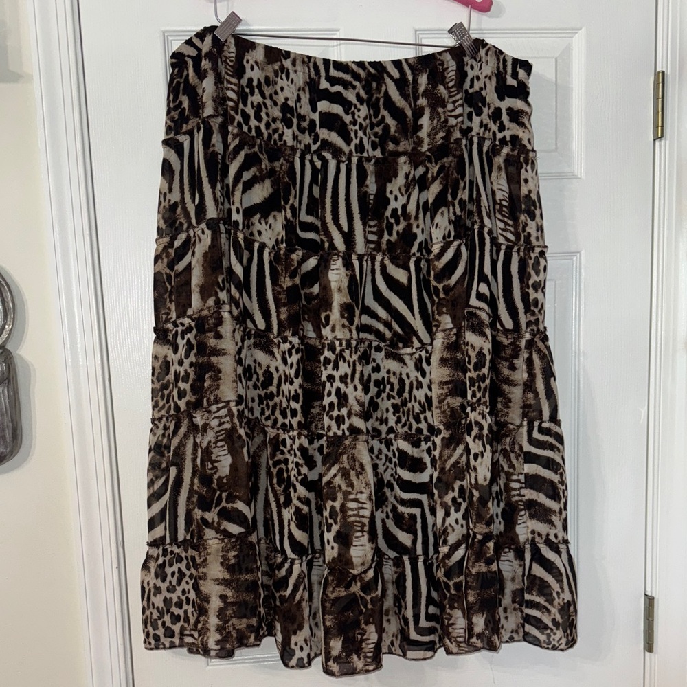 Vintage Cheetah and Zebra Maxi Skirt